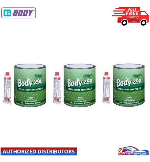 3X HB BODY 290 MULTI FILLER ULTRA LIGHT - BODY FILLER 3LTR - BPO HARDENER